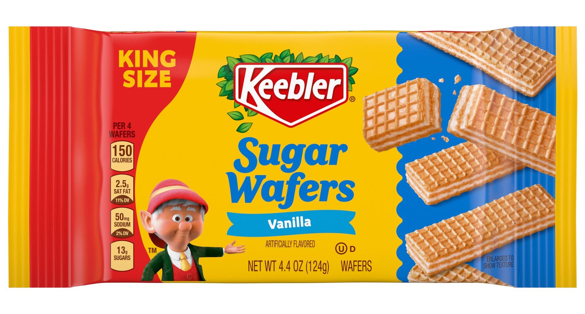 Keebler King Size Sugar Wafers, Vanilla (4.4 oz)