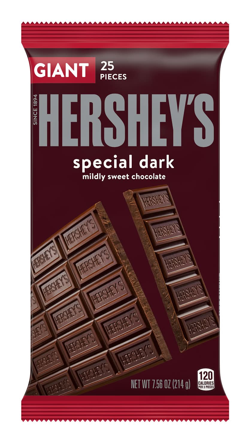 Hershey's Special Dark Mildly Sweet Giant Chocolate Bar (7.56 oz, 25 ct)