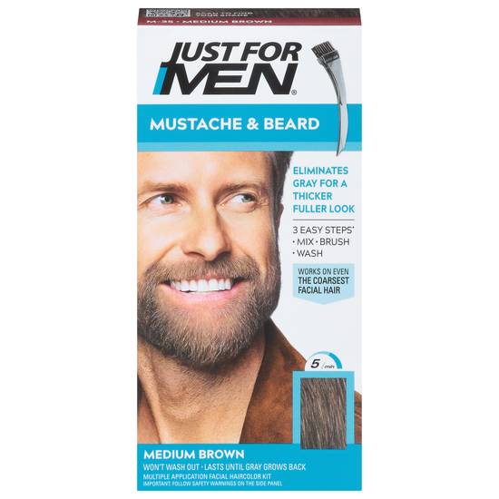 Just For Men Mustache & Beard Medium Brown in Color