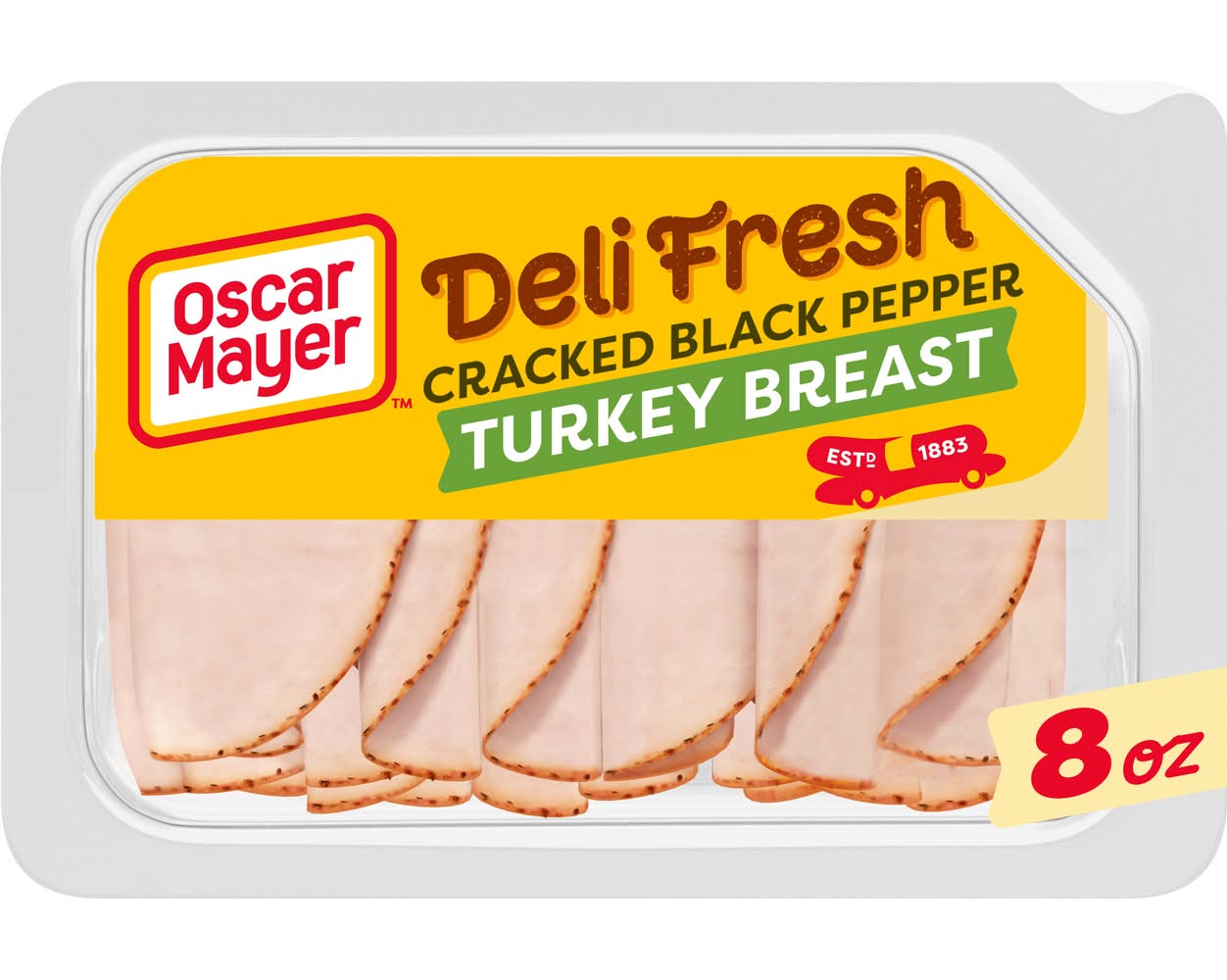 Oscar Mayer Deli Fresh Sliced Turkey Breast Lunch Meat, Cracked Black Pepper (8 oz)
