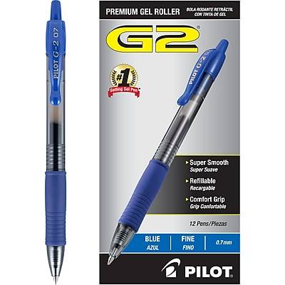 Pilot G-2 Retractable Gel Blue Ink Fine Point Pens