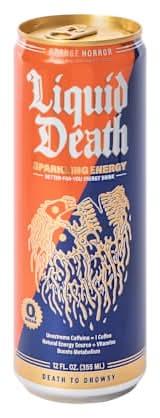 Liquid Death Orange Horror Flavored Sparkling Energy Drink 12oz Orange Horror
