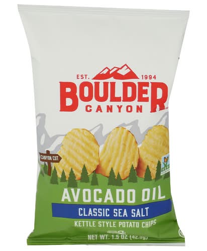 Boulder Canyon Classic Sea Salt Avocado Oil Canyon Cut Kettle Style Potato Chips