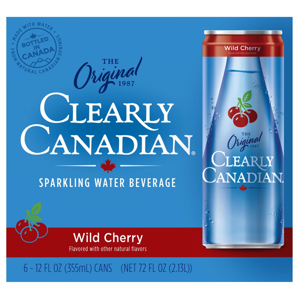 Clearly Canadian Sparkling Water Beverage, Wild Cherry (6 x 12 fl oz)