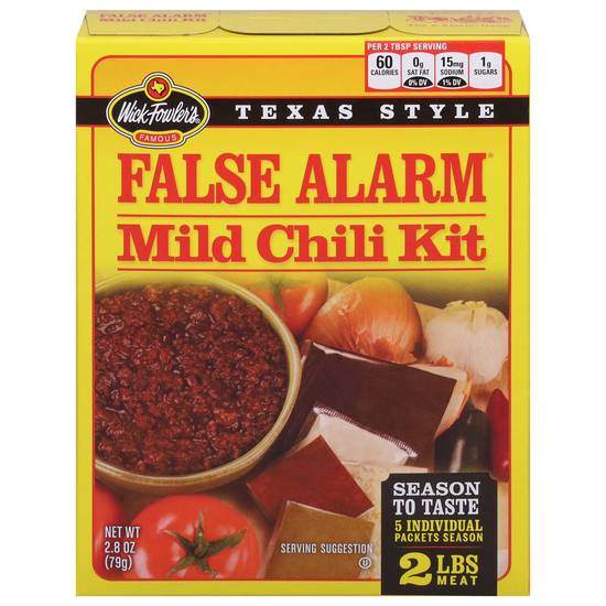 Wick Fowler's False Alarm Mild Chili Kit