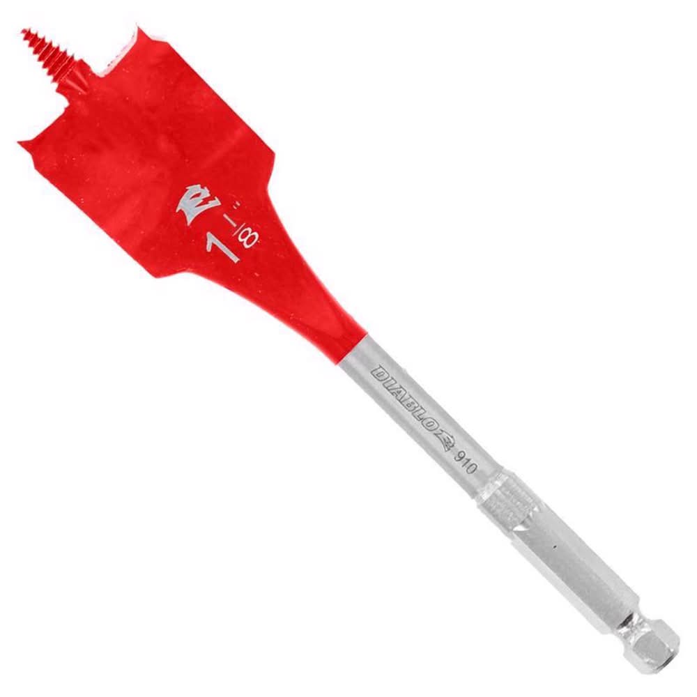 Diablo 1-1/8 In. X 6 In. L High Speed Steel Clean Wood Spade Bit Hex Shank 1 Pk