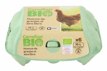 Huevos M-L ecológicos Carrefour Bio 6 ud.