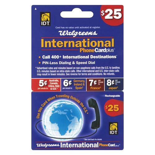IDT $25 International Phone Card - 1.0 ea