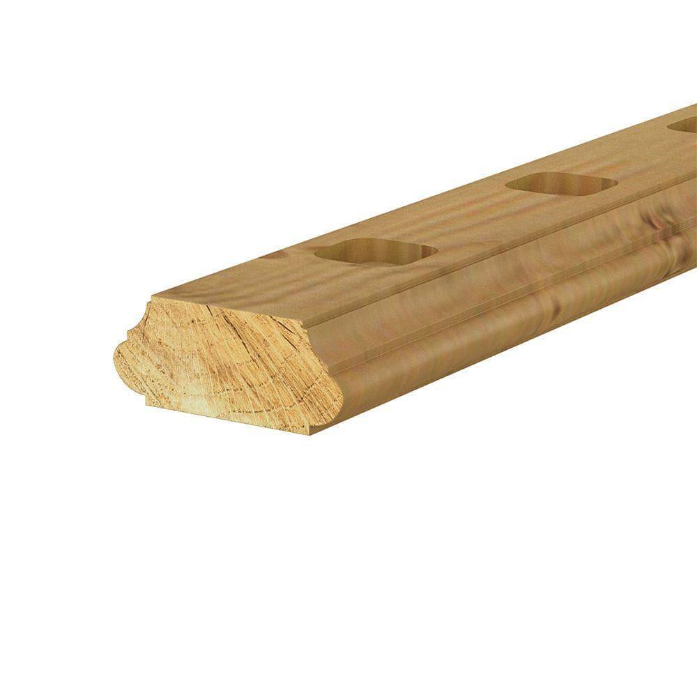 2 In. X 4 In. X 6 Ft. Pressure-Treated Pine Routed Rail