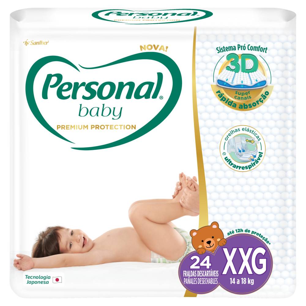 Personal Baby fralda infantil descartável premium protection (XXG)(24 un)