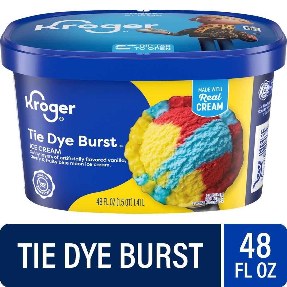 Kroger Ice Cream, Tie Dye Burst (48 fl oz)