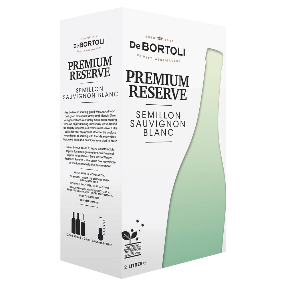 De Bortoli Premium Reserve Sem Sauv Blanc Cask 2Lt ea