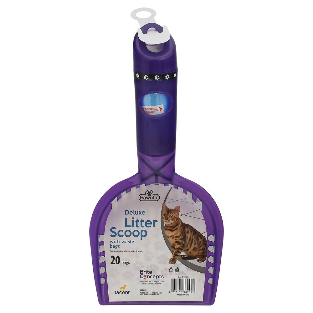 Pawrific Deluxe Litter Scoop With Waste Bags (4.8 oz)