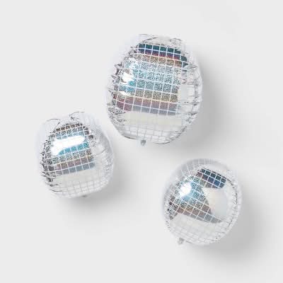 Spritz Disco Ball Shaped Foil Balloons (3 ct)