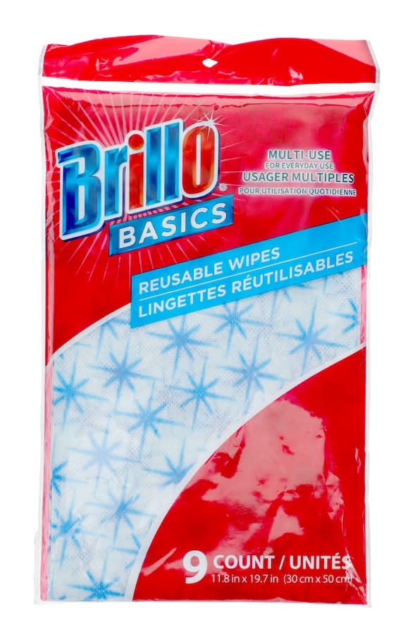 Brillo Basics Multi Use Reusable Wipes, 11.8x19.7 In (9 ct)