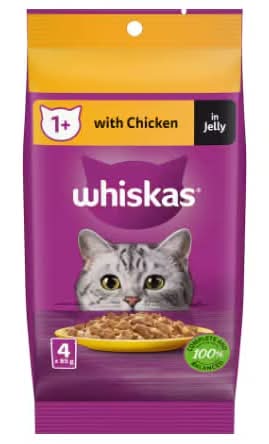 Whiskas Pouch Chicken in Jelly 4x85g