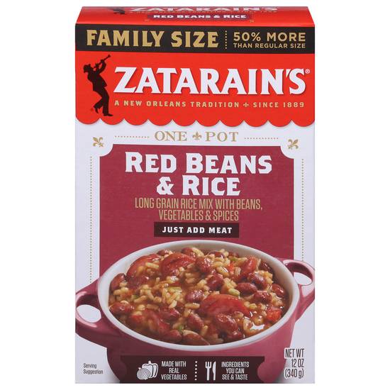 Zatarain's Family Size One Pot Red Beans & Rice Mix (12 oz)