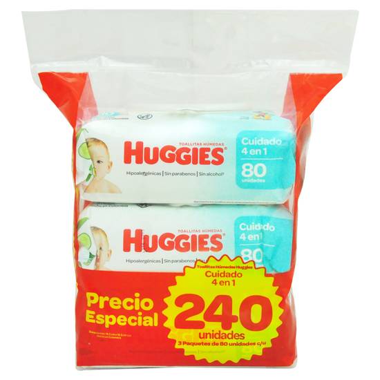 HUGGIES TOALL HUM TRIPACK CUID 4EN1 *240