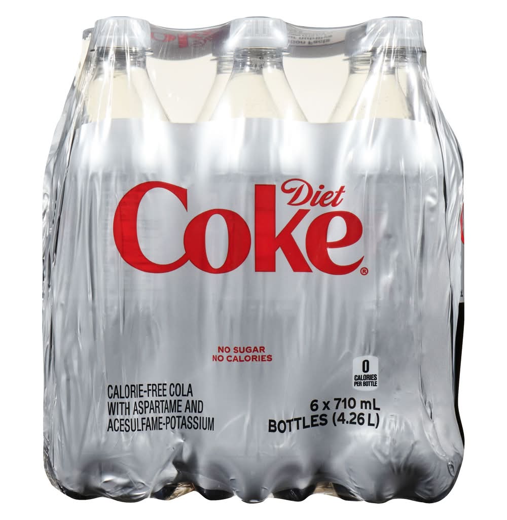 Diet Coke Zero Sugar Soda (6 x 710 ml)