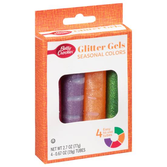 Betty Crocker Seasonal Colors Glitter Gels Tubes (4 ct)