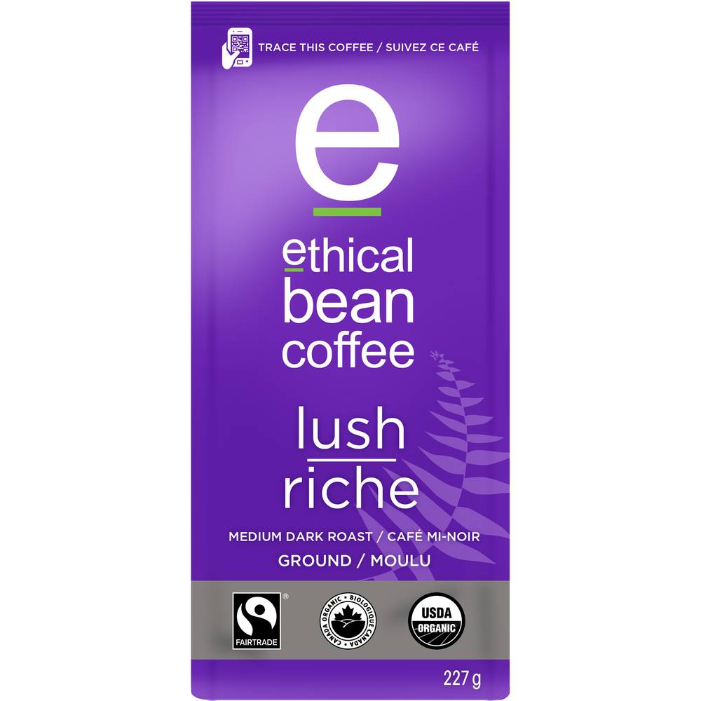 Ethical Bean Coffee Organic Medium Dark Ground Coffee Lush (227 g)