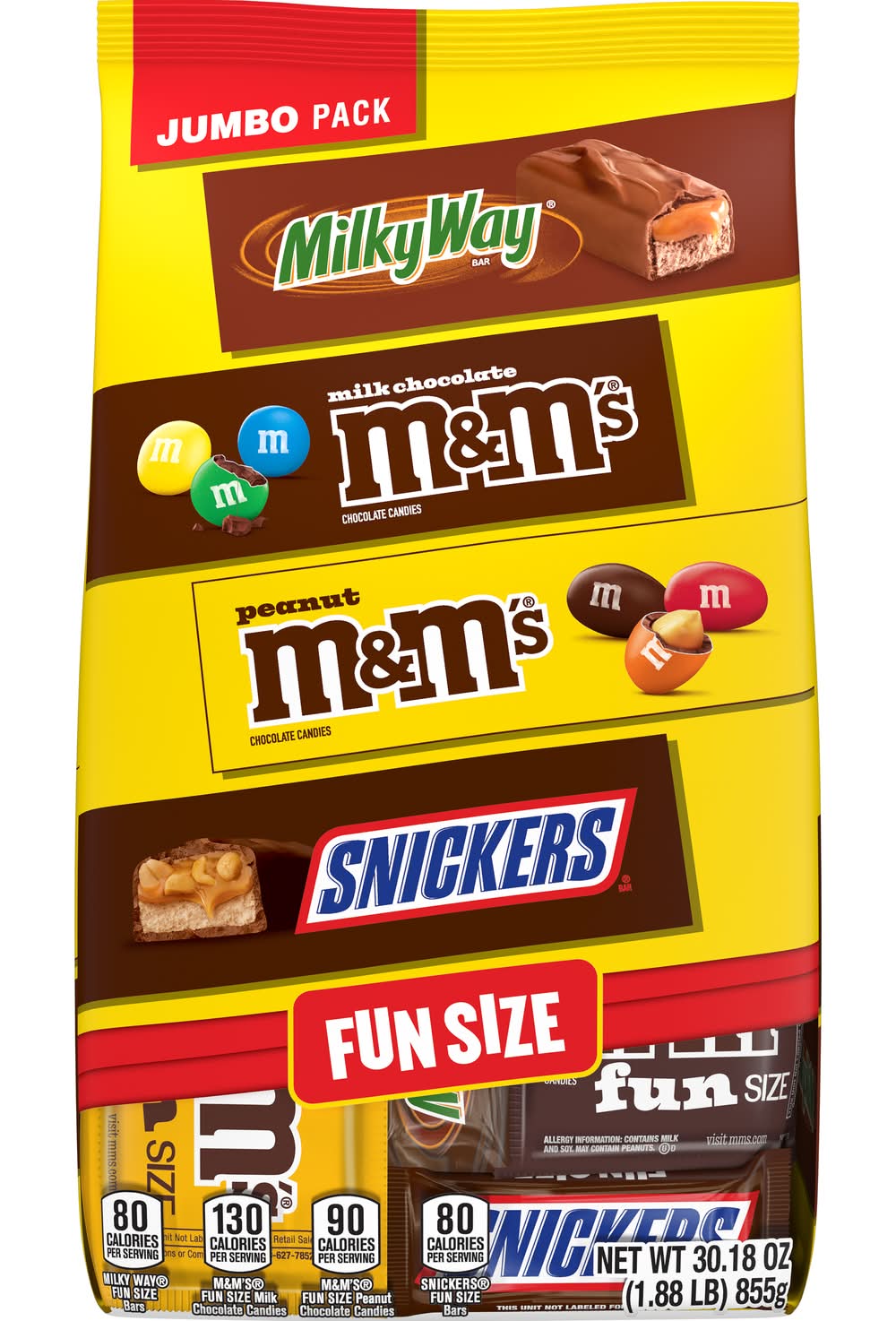 M&M's Snickers & Milky Way Fun Size Chocolate Candy Variety pack (30.18 oz)
