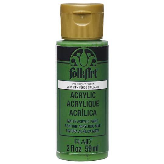 FolkArt Matte Acrylic Paint, 227 Bright Green (2 fl oz)