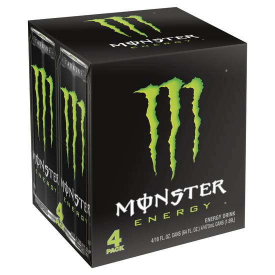 Order Monster Energy Green (16 oz x 4 ct) food online from Rite Aid store, Shawnee on bringmethat.com