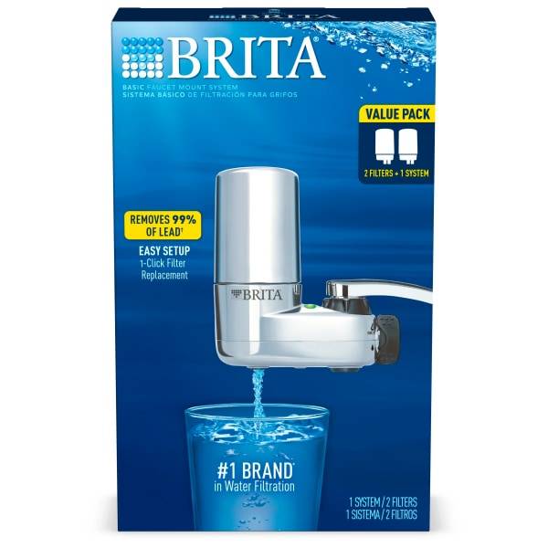 Brita Basic Chrome Tap Water Faucet Filtration System