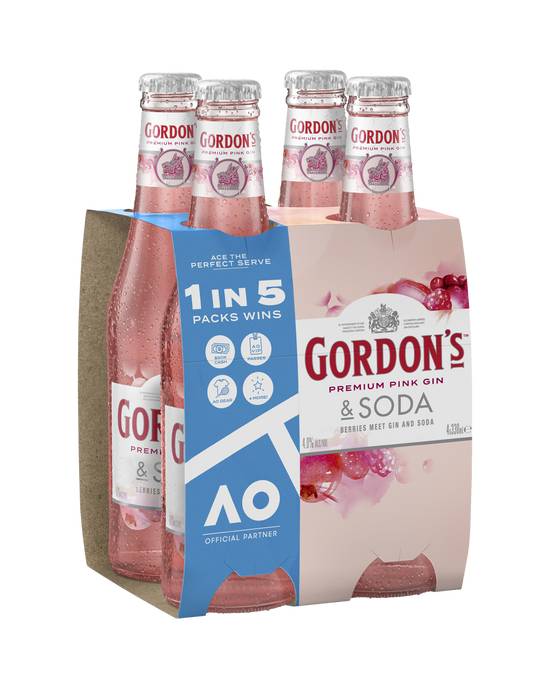 Gordons Pink Gin & Soda Bottle 4x330ml