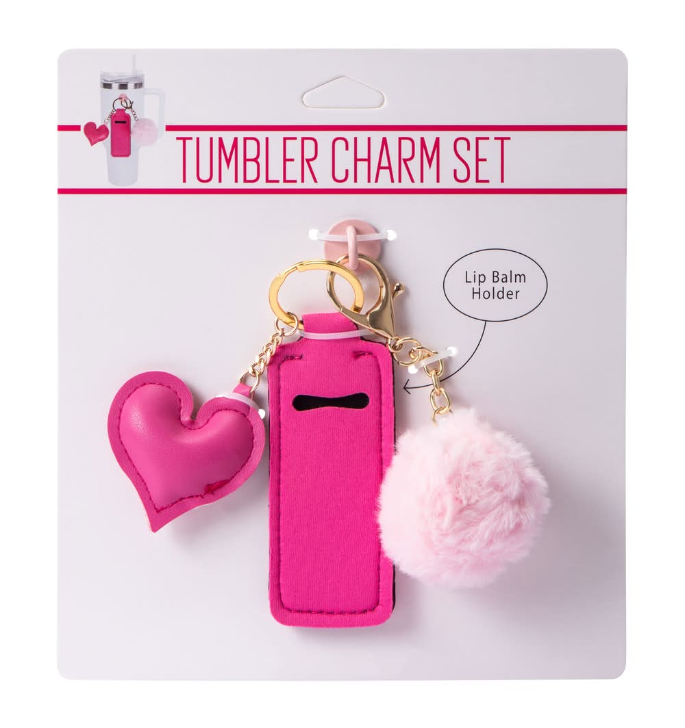 Tumbler Charm Set Pink Heart