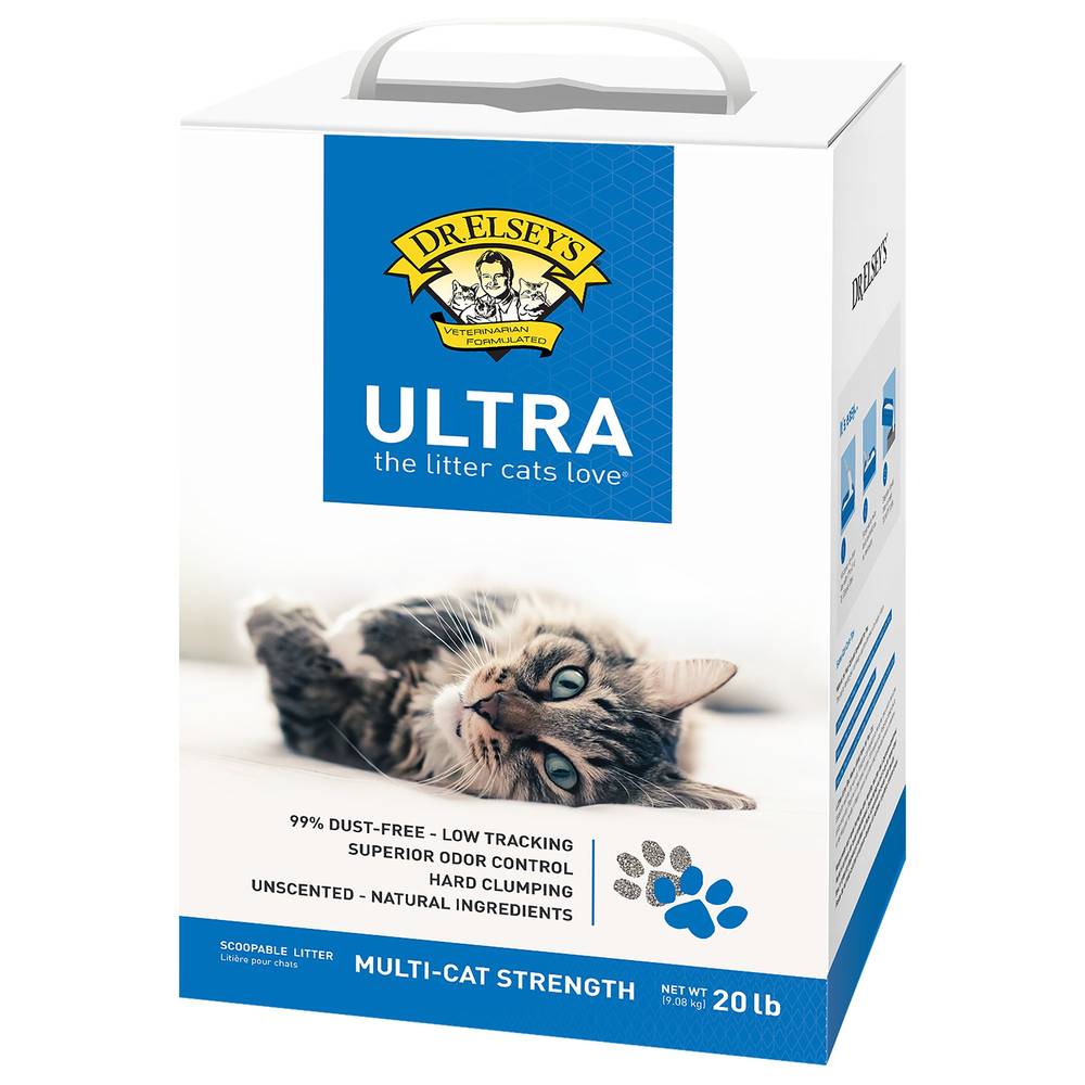 Dr. Elsey's Precious Cat Ultra Clumping Multi-Cat Clay Cat Litter - Unscented, Low Tracking (Size: 20 Lb)