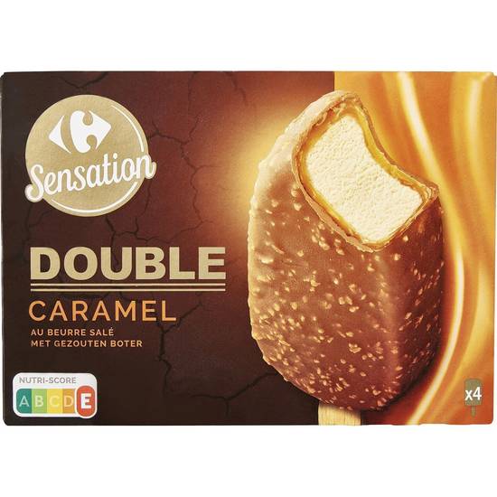 Carrefour Sensation - Glaces caramel au beurre salé (4 pièces)