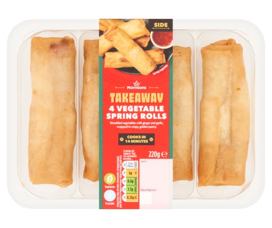 Morrisons Takeaway Vegetable Spring Rolls (4 pack)