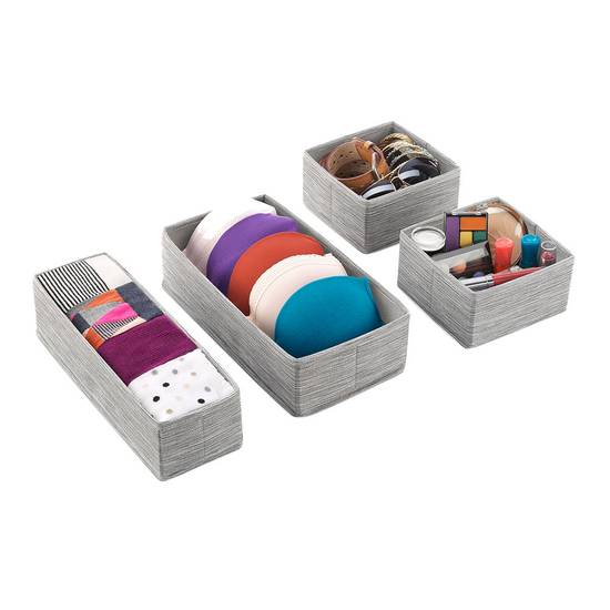 Caja Organizadora Decorativa Blanca Plastificada Kit 4 piezas