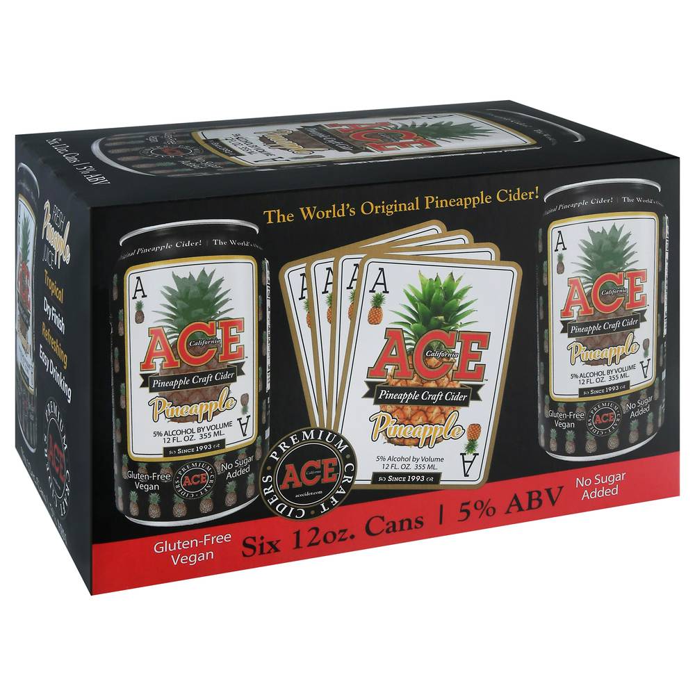 Ace Cider Pineapple Craft Cider (6 x 12 fl oz)