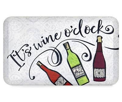 "It's Wine O'clock" Wine Print Kitchen Mat, (18" x 30")