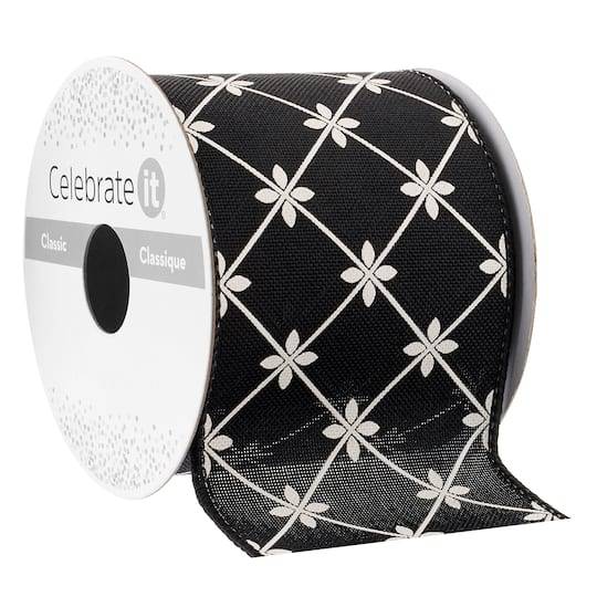 2.5" X 3Yd. Wired Black & White Checkered Ribbon By Celebrate It Classic