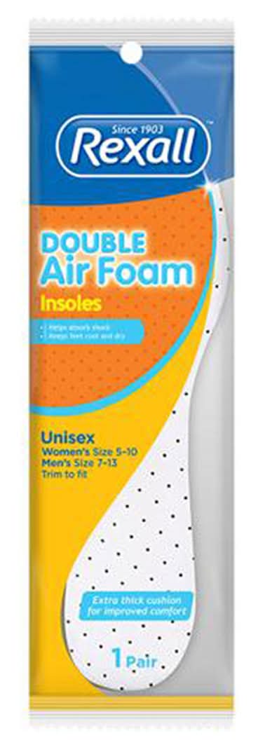 Rexall Double Air Foam Insoles Unisex 1 Pair