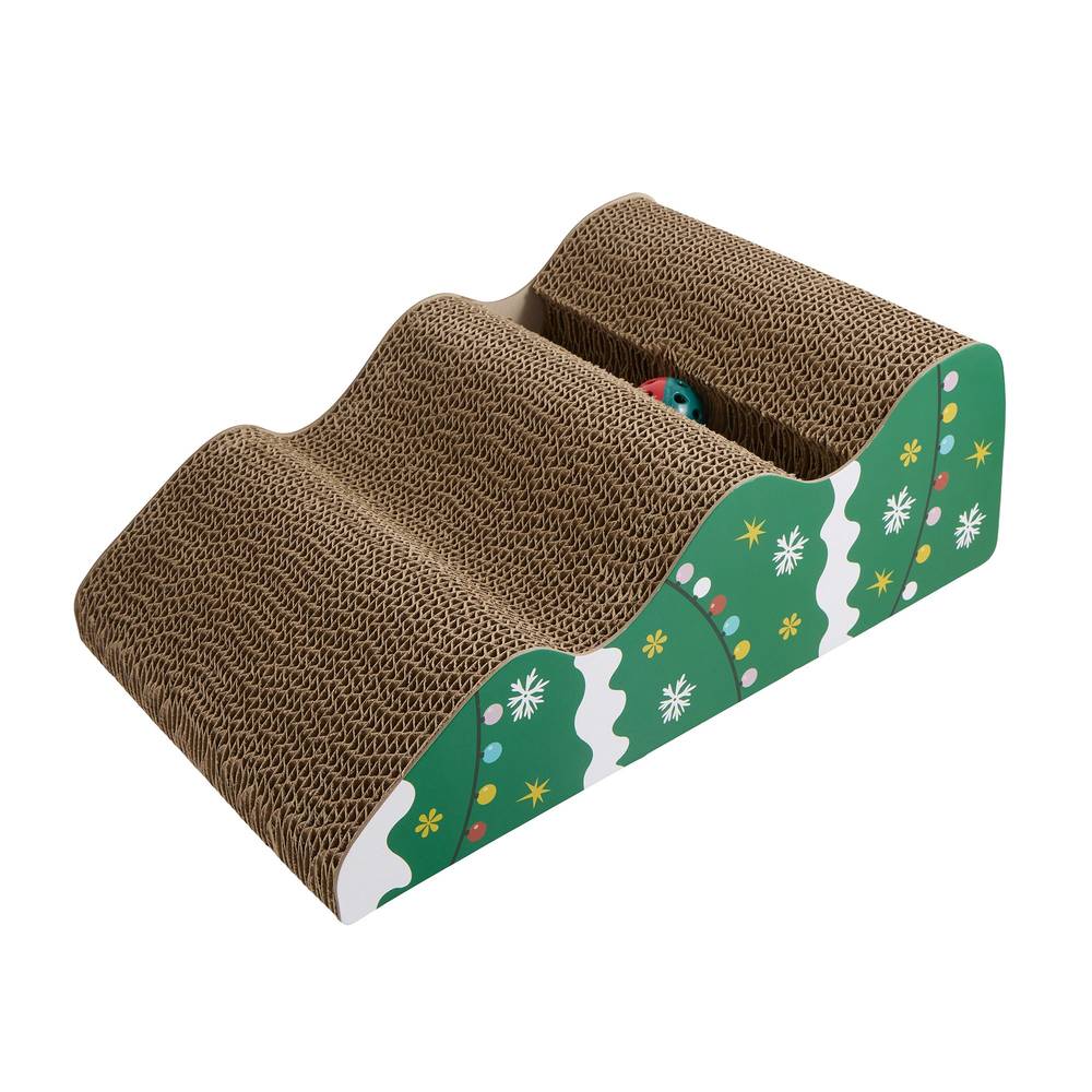 Merry & Bright™ Christmas Tree Holiday Cat Scratcher (Color: Green)