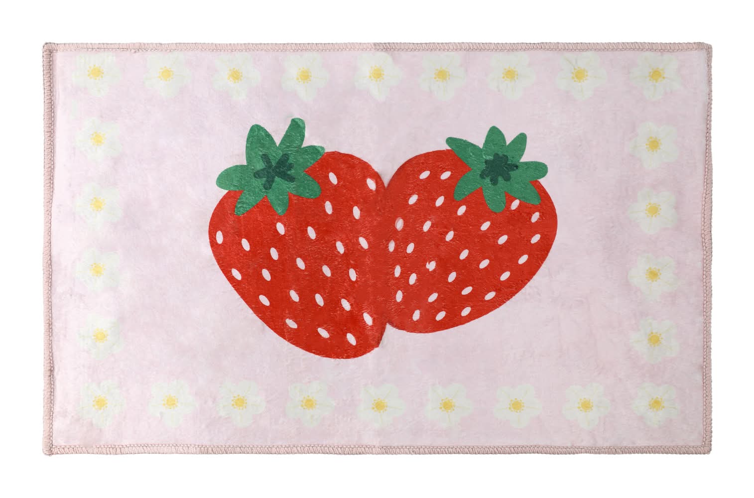 Washable Rug 2inx3in Strawberries