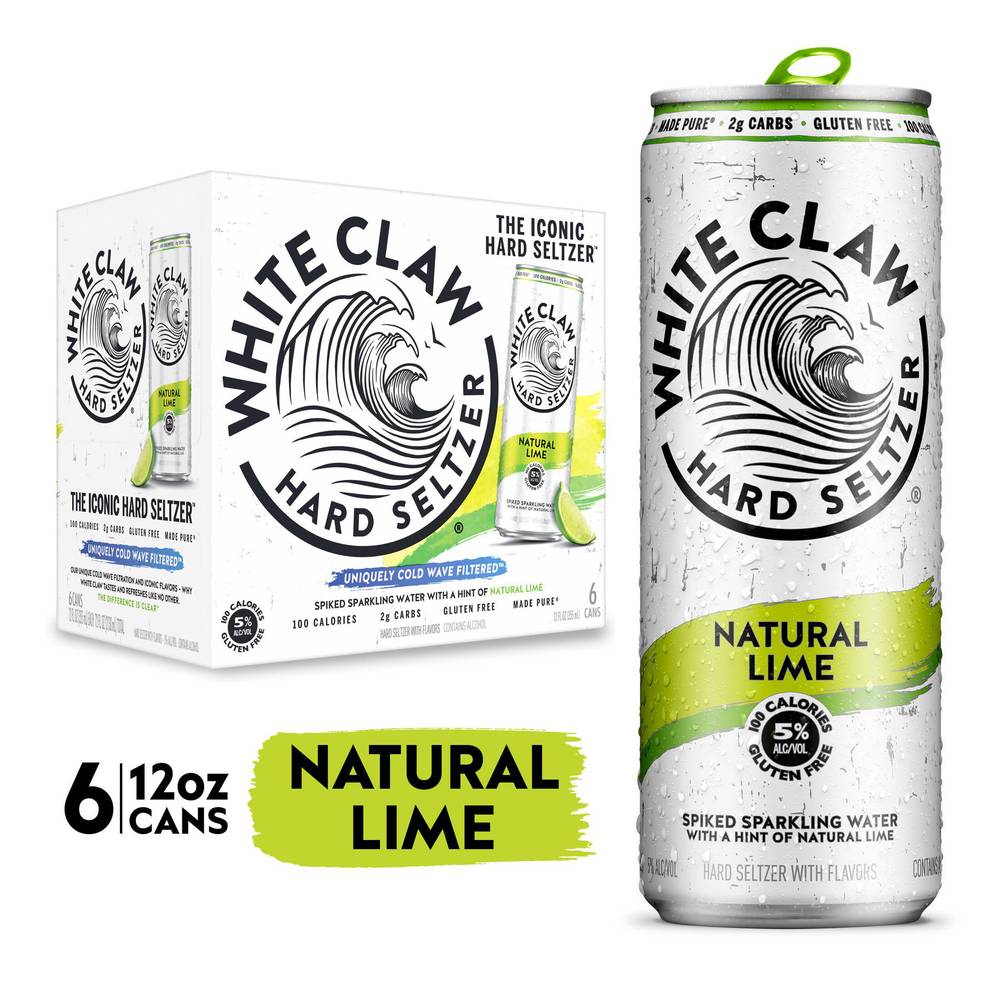 White Claw Hard Seltzer Spiked Sparkling Water (6 ct, 12 fl oz) ( lime)