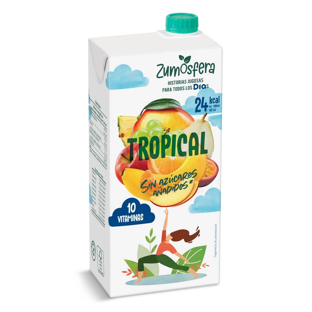 Zumo Tropical Sin Azúcares Añadidos Zumosfera De Dia Brik 1 L