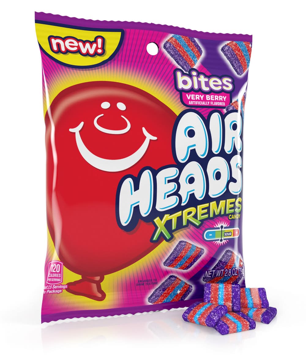 Airheads Xtremes Sweetly Sour Candy Belts Very Berry Flavor 2.8 Ounce
