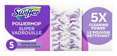 Swiffer recharges de coussins nettoyants multi surfaces supervadrouille pour planchers (5 unités) - swiffer powermop multi surface mopping pad refills for floor cleaning