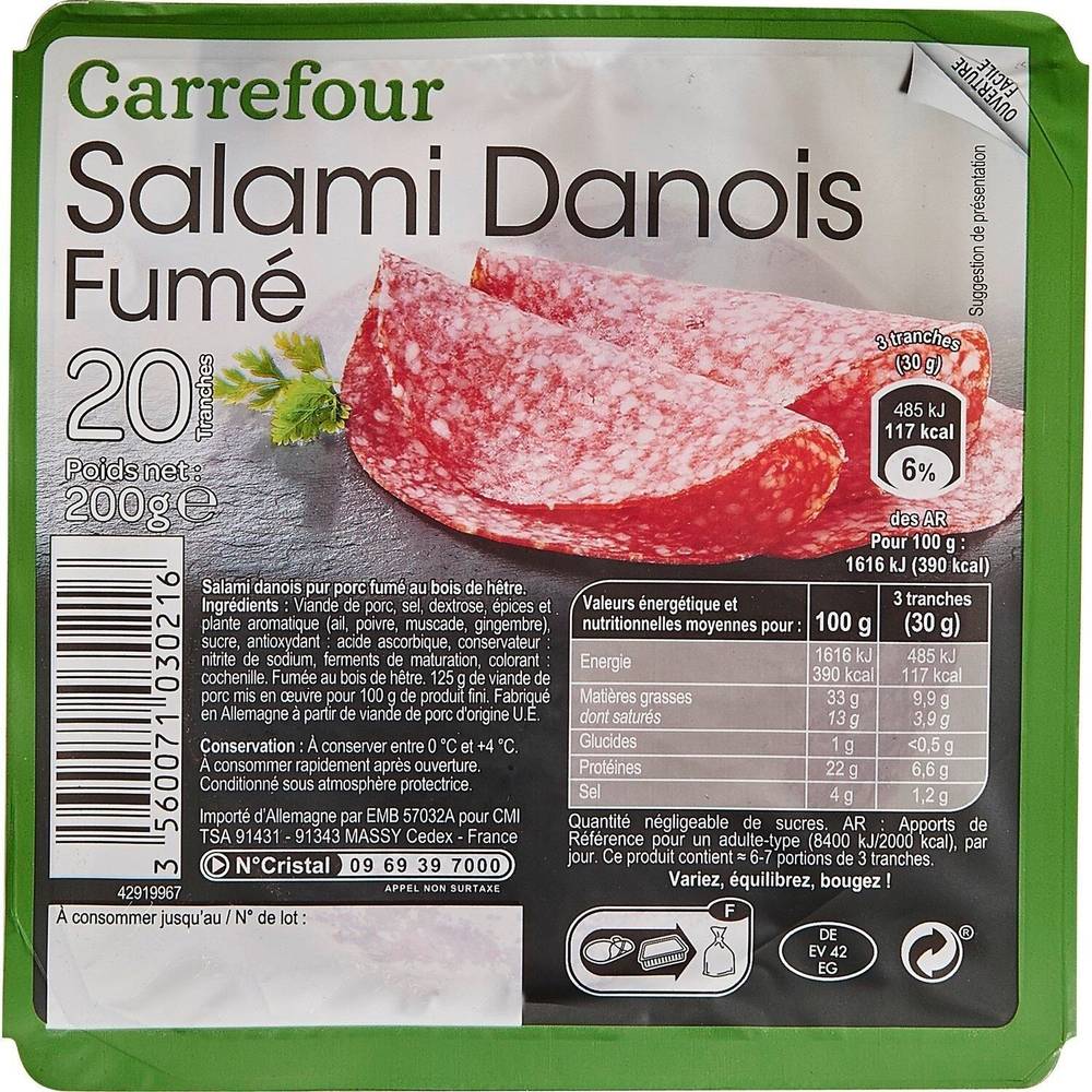 Carrefour - Salami danois fumé (20 pièces)