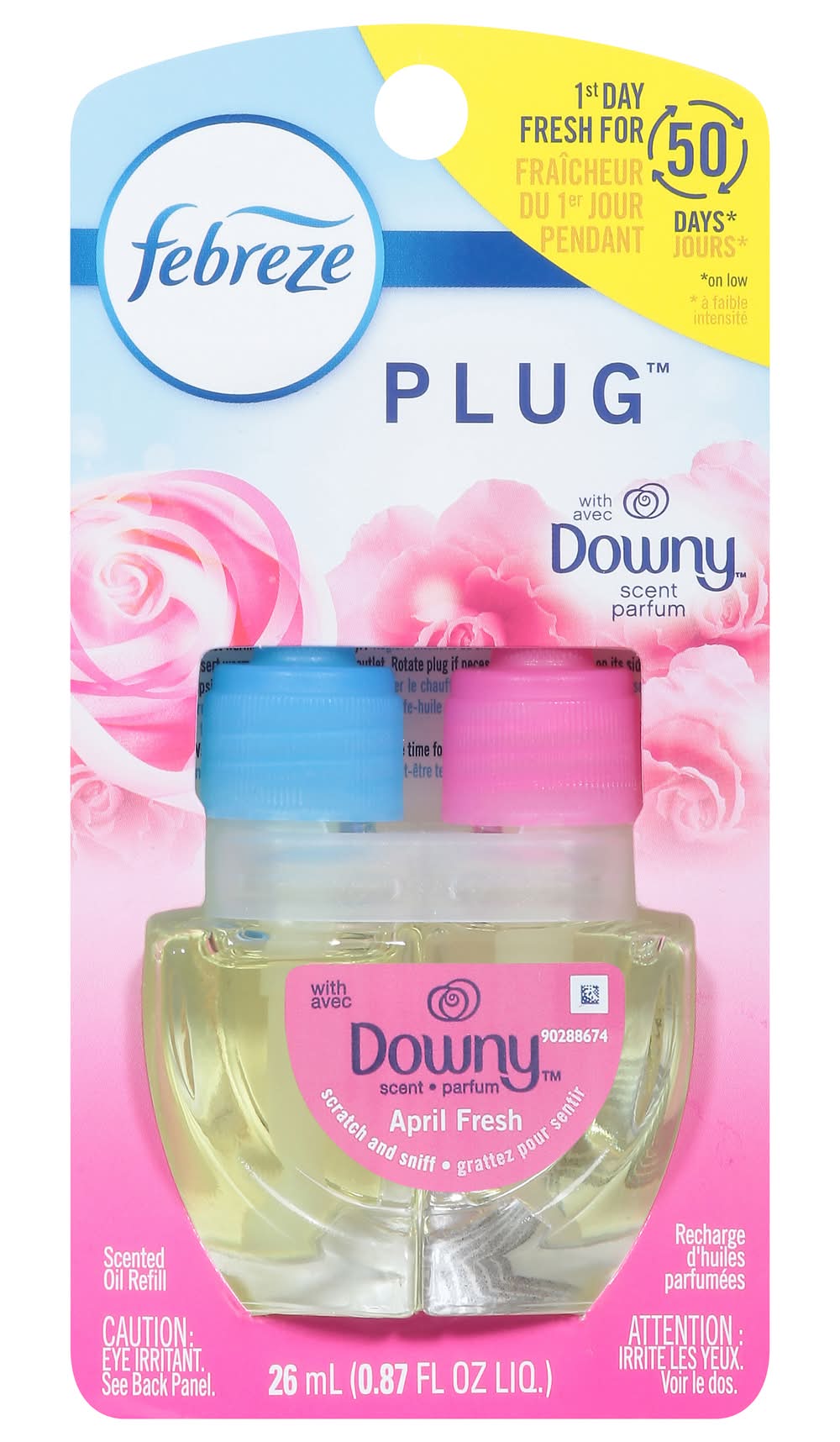 Febreze Plug Downy April Fresh Scented Oil Refill Air Freshener (0.87 fl oz)