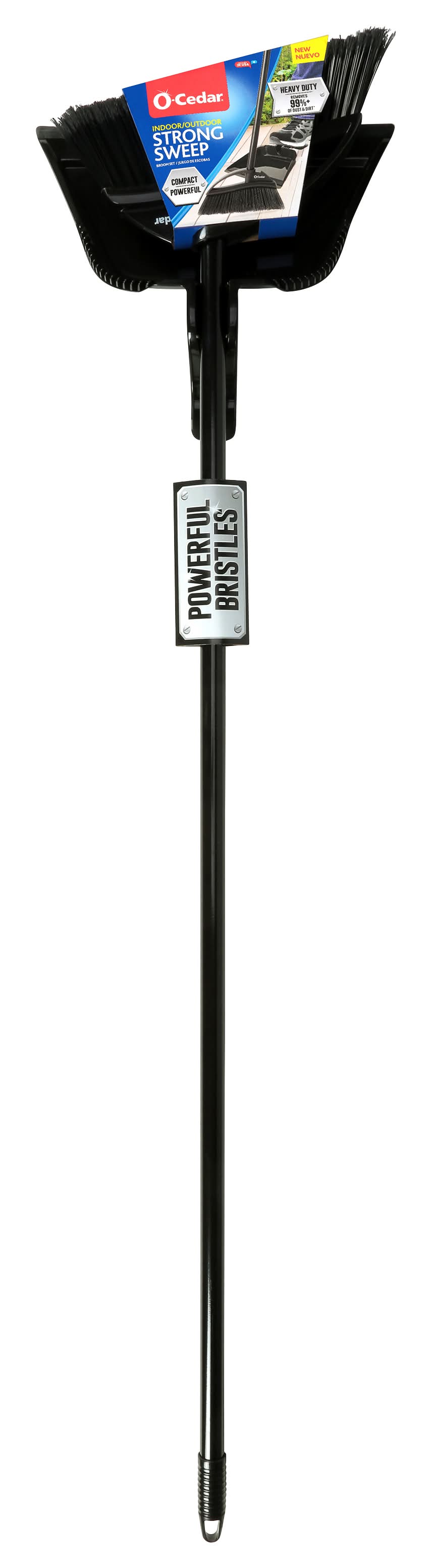 O-Cedar Indoor/Outdoor Strong Sweep Broom With Step on Dust Pan