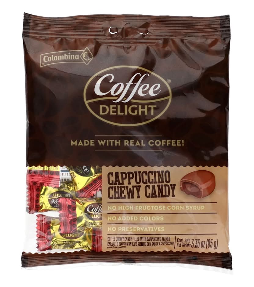 Colombina Coffee Delight Cappuccino Chewy Candy, 3.35oz Pack.