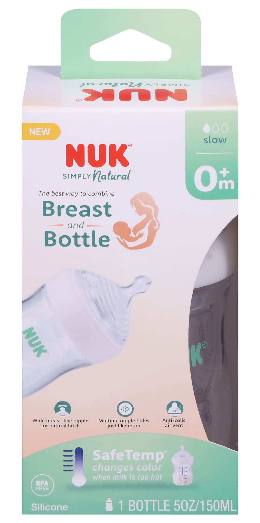 NUK Simply Natural Bottle With Safetemp